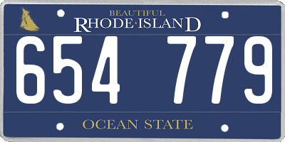 RI license plate 654779