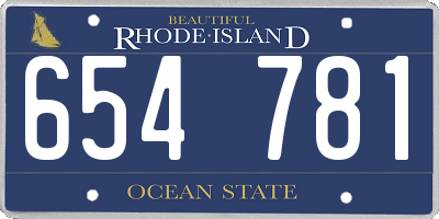 RI license plate 654781