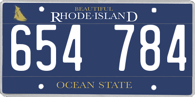 RI license plate 654784