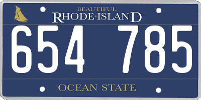 RI license plate 654785