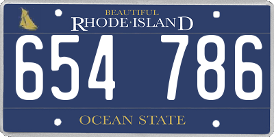 RI license plate 654786