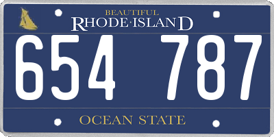 RI license plate 654787