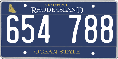 RI license plate 654788