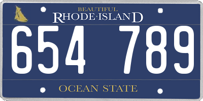 RI license plate 654789