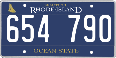 RI license plate 654790