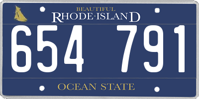 RI license plate 654791