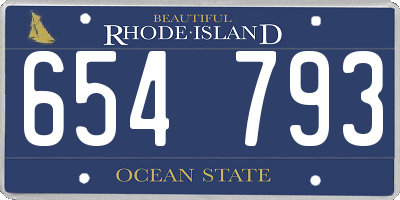RI license plate 654793