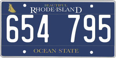 RI license plate 654795