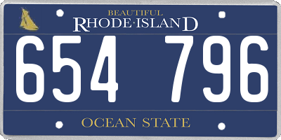 RI license plate 654796