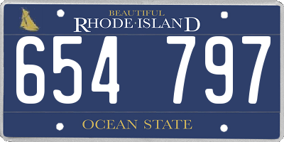 RI license plate 654797