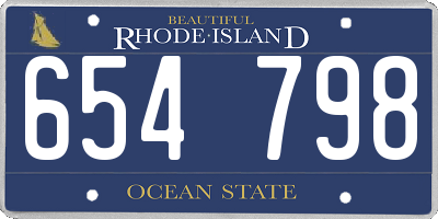 RI license plate 654798