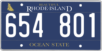 RI license plate 654801