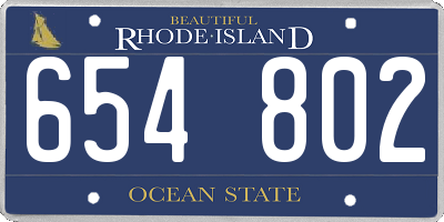 RI license plate 654802