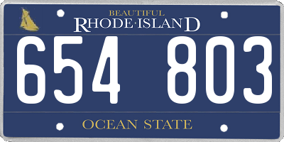 RI license plate 654803