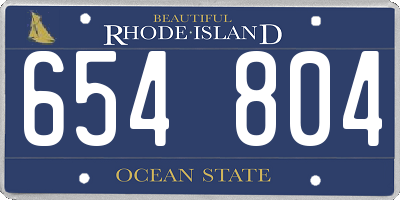 RI license plate 654804