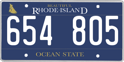 RI license plate 654805