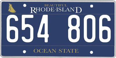 RI license plate 654806
