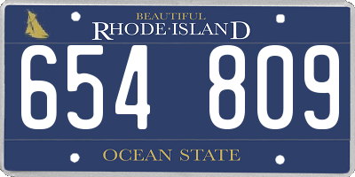 RI license plate 654809