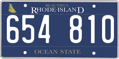RI license plate 654810