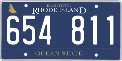 RI license plate 654811