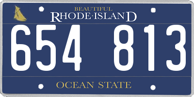 RI license plate 654813