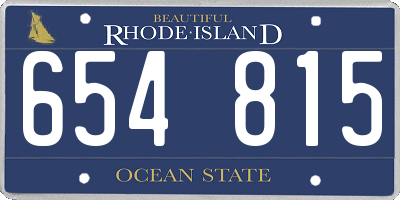 RI license plate 654815