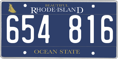 RI license plate 654816