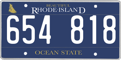 RI license plate 654818