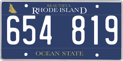 RI license plate 654819