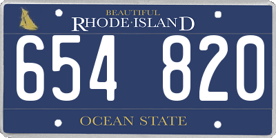 RI license plate 654820