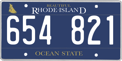 RI license plate 654821