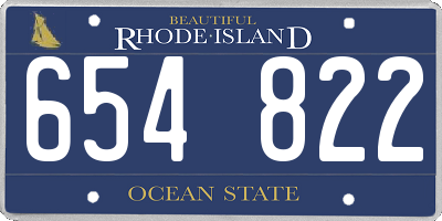 RI license plate 654822
