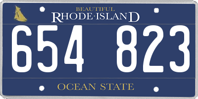 RI license plate 654823