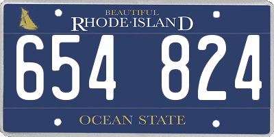 RI license plate 654824