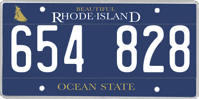 RI license plate 654828