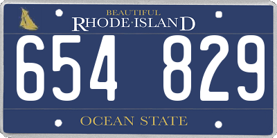 RI license plate 654829