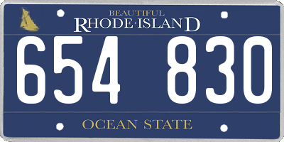 RI license plate 654830