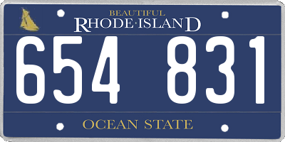 RI license plate 654831