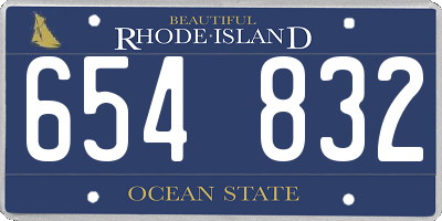 RI license plate 654832