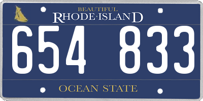 RI license plate 654833