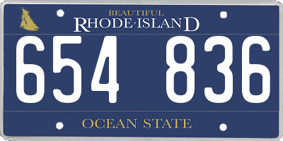 RI license plate 654836