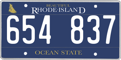 RI license plate 654837