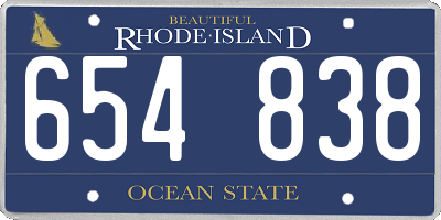 RI license plate 654838