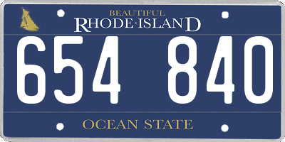RI license plate 654840