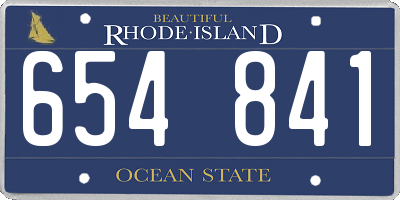 RI license plate 654841