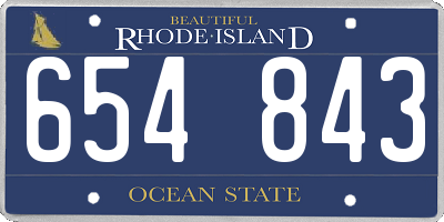 RI license plate 654843