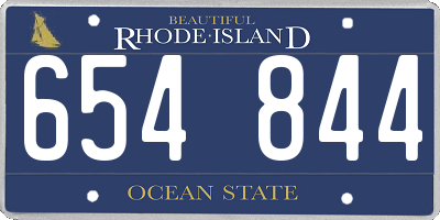 RI license plate 654844