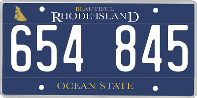 RI license plate 654845