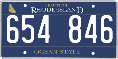 RI license plate 654846