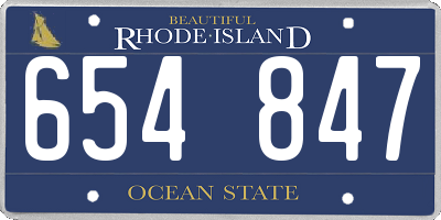 RI license plate 654847